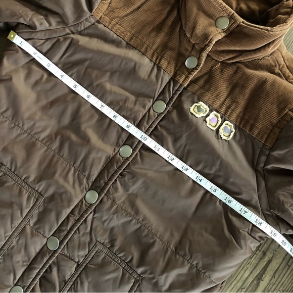 Roxy retro/vintage inspired button up jacket with corduroy & art nouveau graphic - Picture 14 of 15